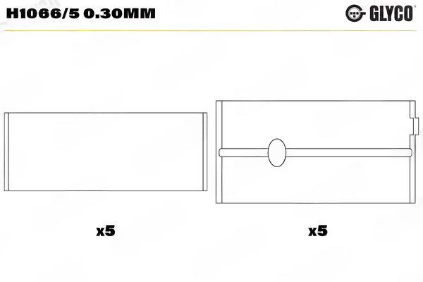 Підшипник колінчатого вала, Glyco H1066/50.30MM