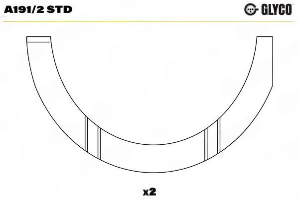 Проміжна шайба, колінчатий вал, Glyco A191/2STD