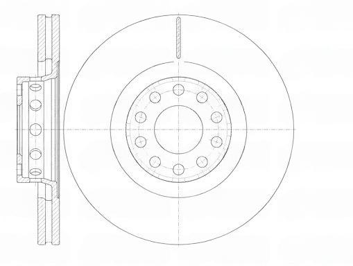 Гальмівний диск, передня вісь, з вентиляцією, 323мм, кількість отворів 10, AUDI A6, A8 передн., вент., Remsa 6781.10