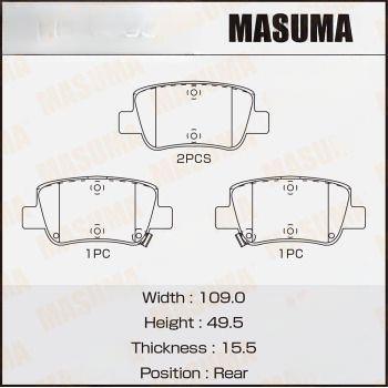 Комплект гальмівних колодок, Masuma MS1909