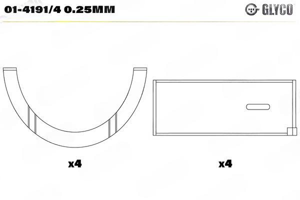 Підшипник шатуна, Glyco 01-4191/40.25MM