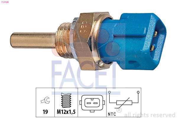 Датчик, температура оливи, Facet 7.3128