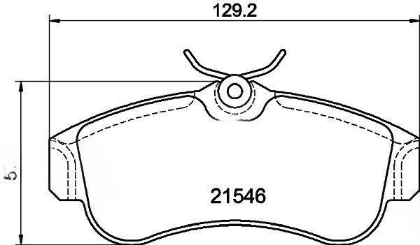 Комплект гальмівних накладок, дискове гальмо, Hella 8DB355018-011