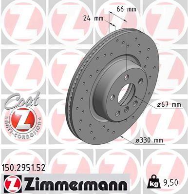 Гальмівний диск, Zimmermann 150.2951.52