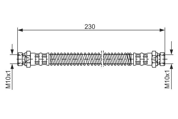 Гальмівний шланг, 205мм, HYUNDAI Getz RR 02-10, Bosch 1987476019