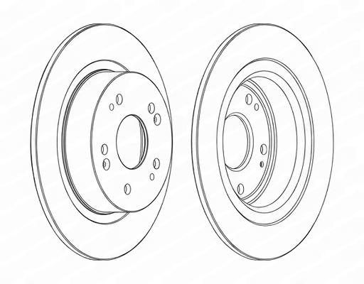 Гальмівний диск, повн., 282мм, кількість отворів 5, HONDA ACCORD 08- 2.0-2.4 задн. D=282, Ferodo DDF1776C