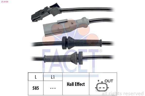 Датчик, кількість обертів колеса, Renault Kangoo 08->, Facet 21.0144