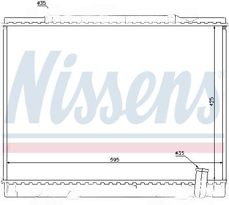 Радіатор, система охолодження двигуна, MITSUBISHI L200 (1997) 2.5 TDIC, Nissens 62892