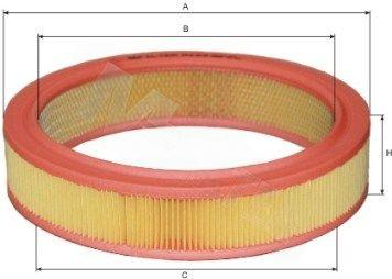 Повітряний фільтр, фільтрувальний елемент, VW POLO/GOLF 1,3 83-, AUDI 80/100, LADA/SKODA, Mfilter A123