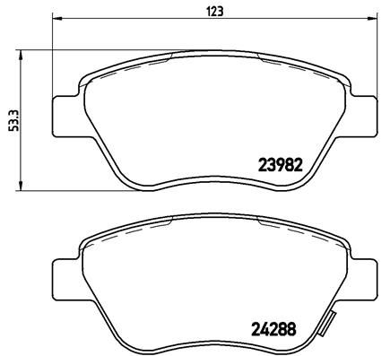 Комплект гальмівних накладок, дискове гальмо, Brembo P59051X