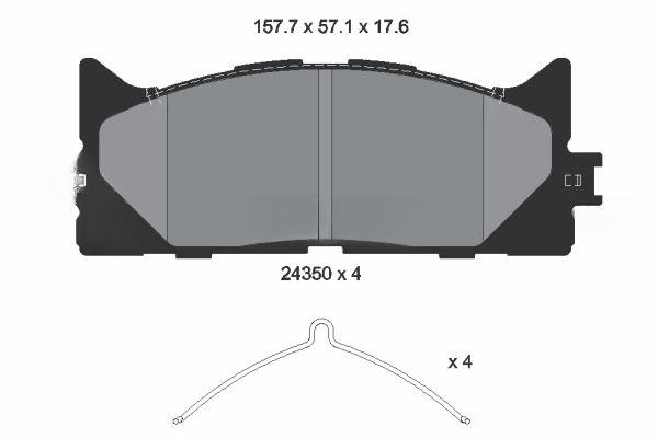 Комплект гальмівних накладок, дискове гальмо, Textar 2435001