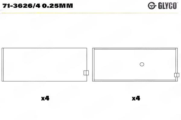 Підшипник шатуна, Glyco 71-3626/40.25MM