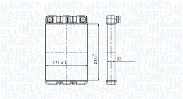 Теплообмінник, система опалення салону, Magneti Marelli 350218428000