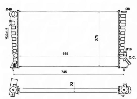 Радіатор, система охолодження двигуна, Nrf 58189A