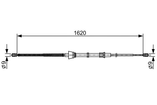 Тросовий привод, стоянкове гальмо, SKODA трос ручн.гальма Octavia 96-, Bosch 1987482448