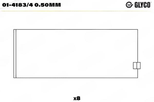 Підшипник шатуна, Glyco 01-4183/40.50MM