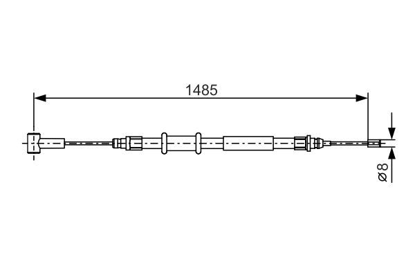 Тросовий привод, стоянкове гальмо, PSA/FIAT BOXER/JUMPER/DUCATO 06- 1168мм, Bosch 1987482214