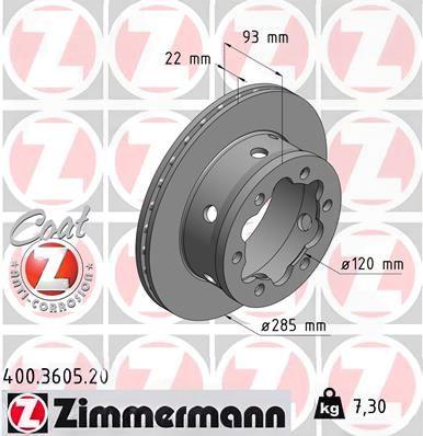 Гальмівний диск, Zimmermann 400.3605.20