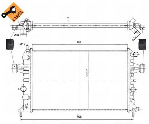 Радіатор, система охолодження двигуна, FIT, Nrf 54668