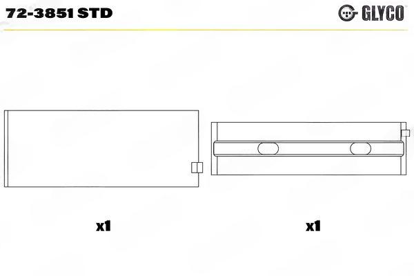 Підшипник колінчатого вала, Glyco 72-3851STD