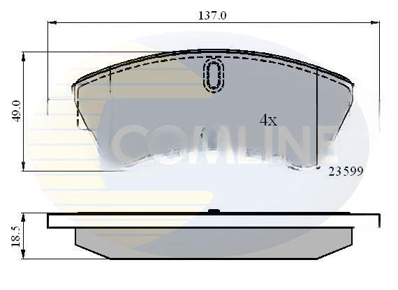 Комплект гальмівних накладок, дискове гальмо, Comline CBP01033