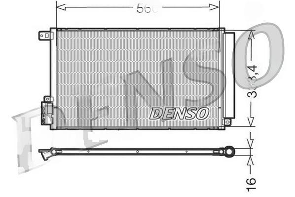 Конденсатор, система кондиціонування повітря, ALFA ROMEO/FIAT Mito/Doblo 1,4 08>>, Denso DCN13109
