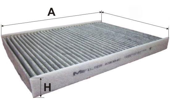 Фільтр, повітря у салоні, 22мм, фільтр пилку, вугільний фільтр, Courier/B-Max 13-/Fiesta 08- (вугільний), Mfilter K9084C