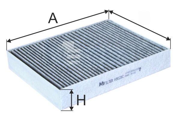 Фільтр, повітря у салоні, 40мм, фільтр пилку, вугільний фільтр, BMW 3 (F30/F80) 1.6-3.0D 11- (вугільний), Mfilter K9121C