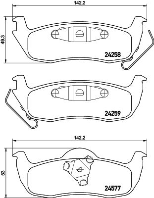 Комплект гальмівних накладок, дискове гальмо, Hella 8DB355012-181