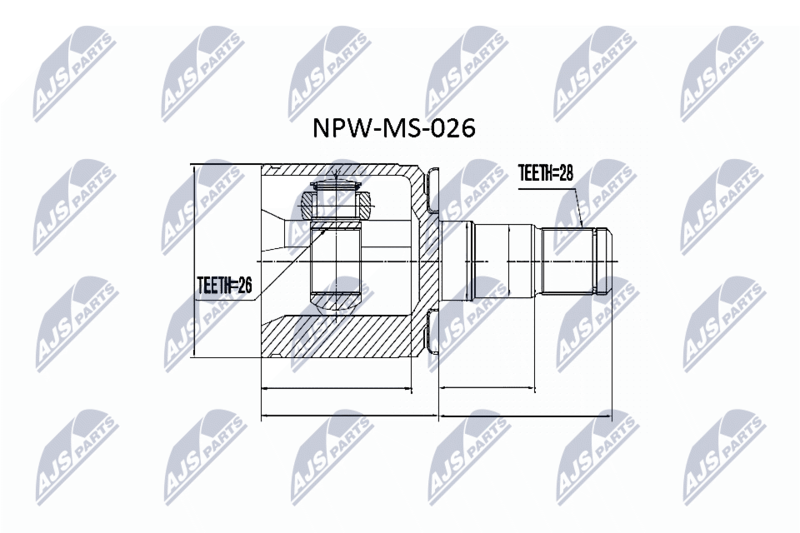 Комплект шарнірів, приводний вал, Nty NPW-MS-026