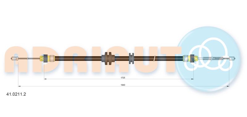 Тросовий привод, стоянкове гальмо, RENAULT трос ручного гальма (бараб.) Dokker, Lodgy, 12-, Adriauto 41.0211.2