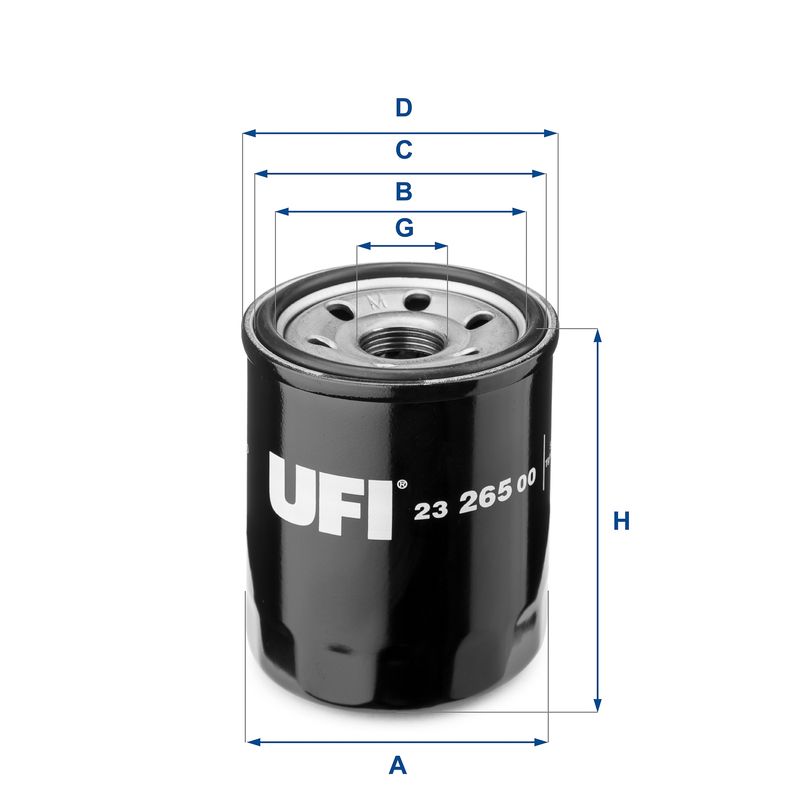 Оливний фільтр, фільтр для накручування, HONDA ACCORD 03-, MAZDA 626, MITSUBISHI COLT, Ufi 23.265.00