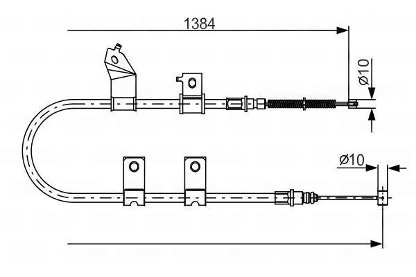 Тросовий привод, стоянкове гальмо, DAEWOO-CHEVROLET Kalos all LH03/06-/Aveo all LH 03/06-, Bosch 1987482082