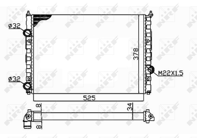 Радіатор, система охолодження двигуна, VW Passat IV 1,6-2,0 (94-), Nrf 58947