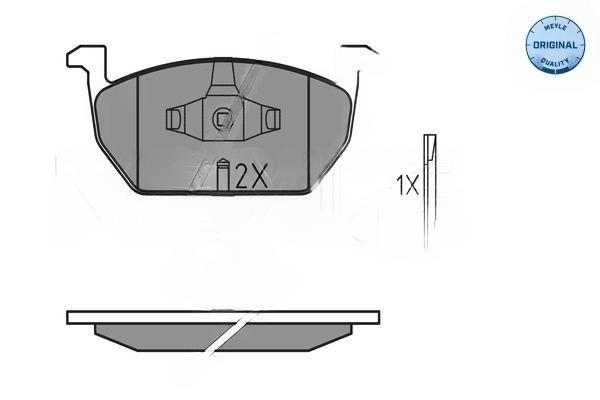 Комплект гальмівних накладок, дискове гальмо, Meyle 0252203517