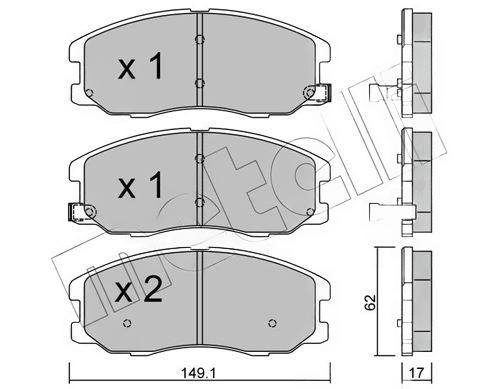 Комплект гальмівних накладок, дискове гальмо, Metelli 22-0778-0