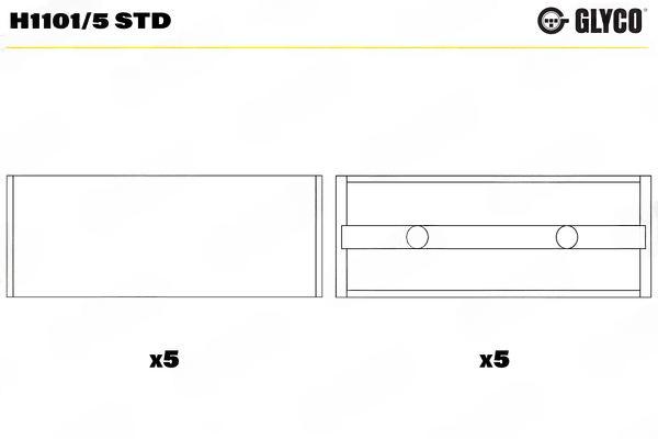 Підшипник колінчатого вала, Glyco H1101/5STD