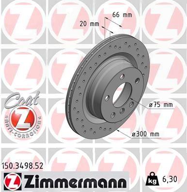 Гальмівний диск, Zimmermann 150.3498.52