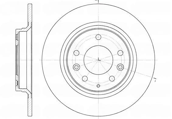 Гальмівний диск, задня вісь, повн., 279,7мм, кількість отворів 5, MAZDA 6 ESTATE 02/08- 6 HATCHBACK 08/02- 6 HATCHBACK 08/07- 6 STATION WAGON 08/02- 6