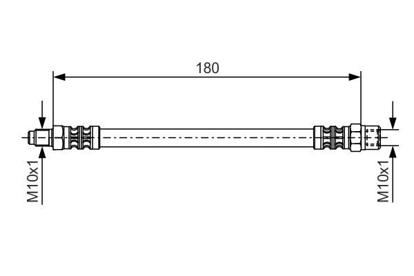 Гальмівний шланг, 180мм, AUDI шланг гальмівний задн. A6 95-, Bosch 1987476302