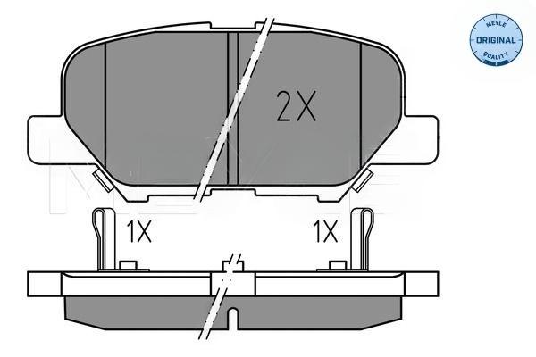 Комплект гальмівних накладок, дискове гальмо, Meyle 0252568814