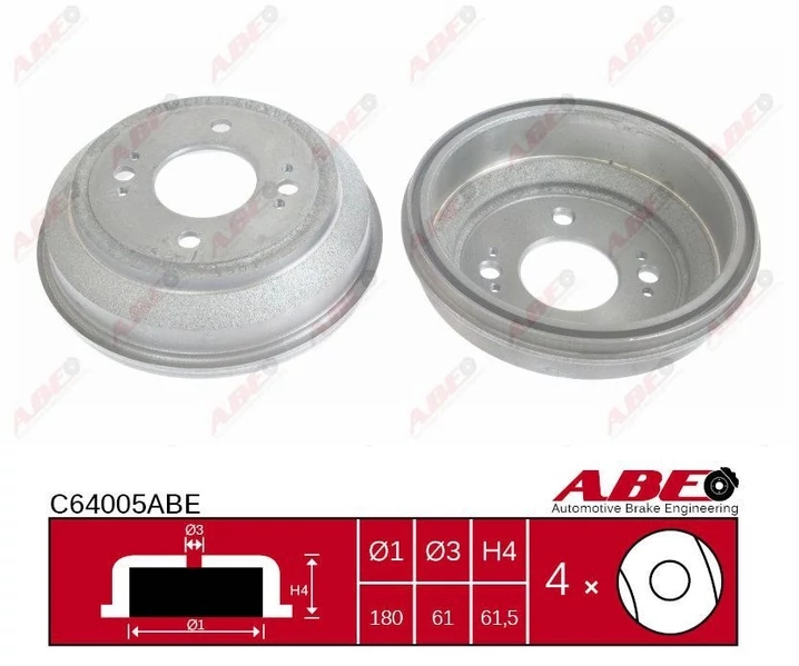 Гальмівний барабан, задня вісь, 38мм, Abe C64005ABE