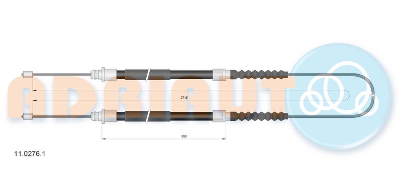 Тросовий привод, стоянкове гальмо, FIAT Ducato restyling disc brakeR01-/Boxer all disc brakeR02-/Jumper all di, Adriauto 11.0276.1