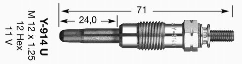 Свічка розжарювання, Ngk Y914U