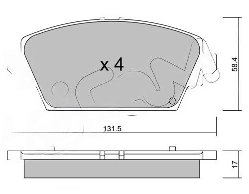 Комплект гальмівних накладок, дискове гальмо, Cifam 8224640