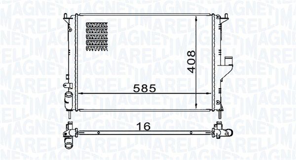 Радіатор, система охолодження двигуна, Magneti Marelli 350213160900