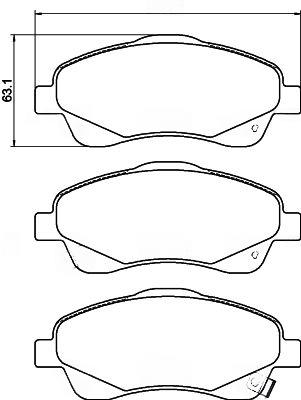 Комплект гальмівних накладок, дискове гальмо, Hella 8DB355017-321