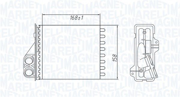 Теплообмінник, система опалення салону, Magneti Marelli 350218479000