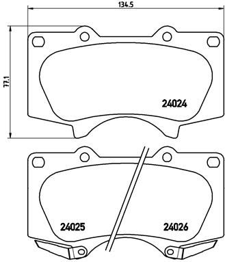 Комплект гальмівних накладок, дискове гальмо, Brembo P83066X