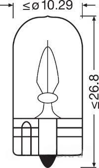 Лампа розжарювання, вказівник повороту, 3Вт, w3w, виконання цоколя W2,1x9,5d, STANDARD, Osram 2821